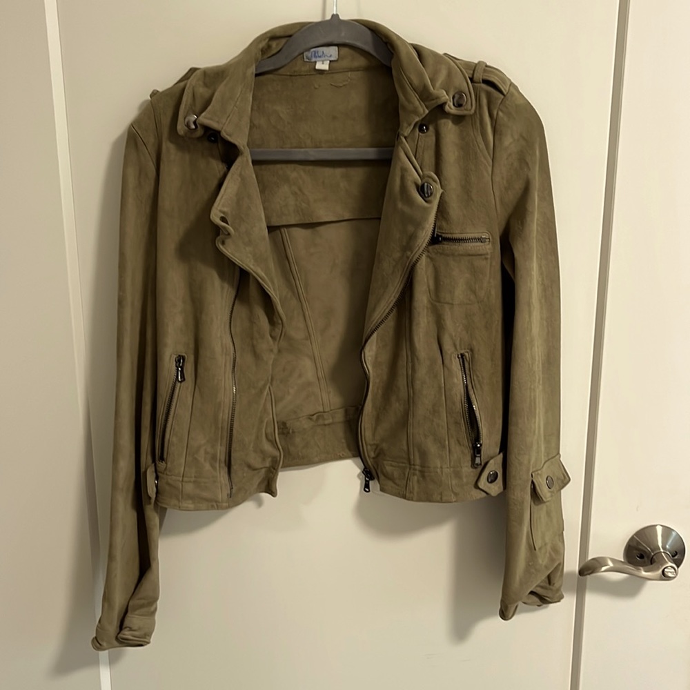 Abbeline Suede Army Green Fitted Jacket